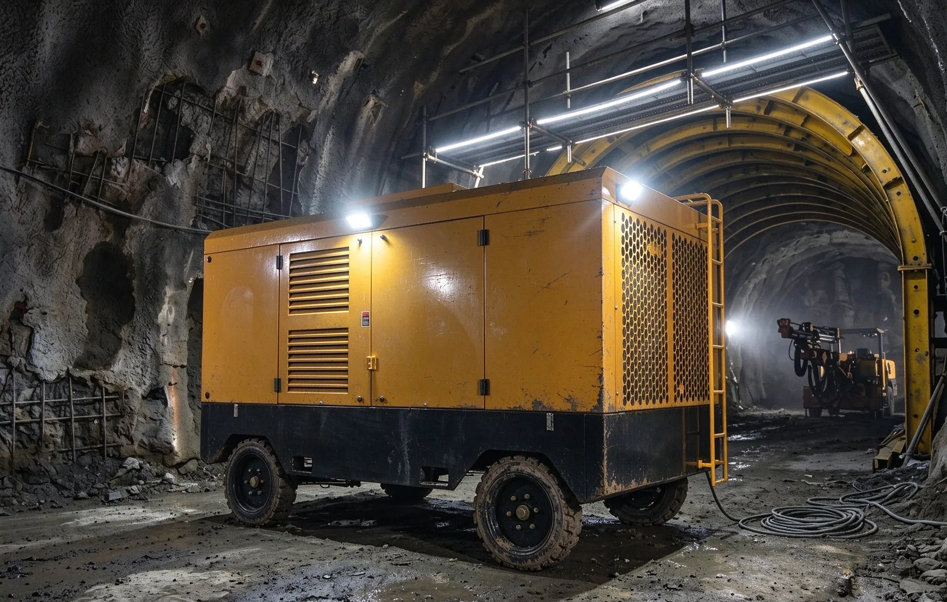 Air pour le forage en chantier souterrain d'une mine de métaux non ferreux du sud-ouest de la Chine